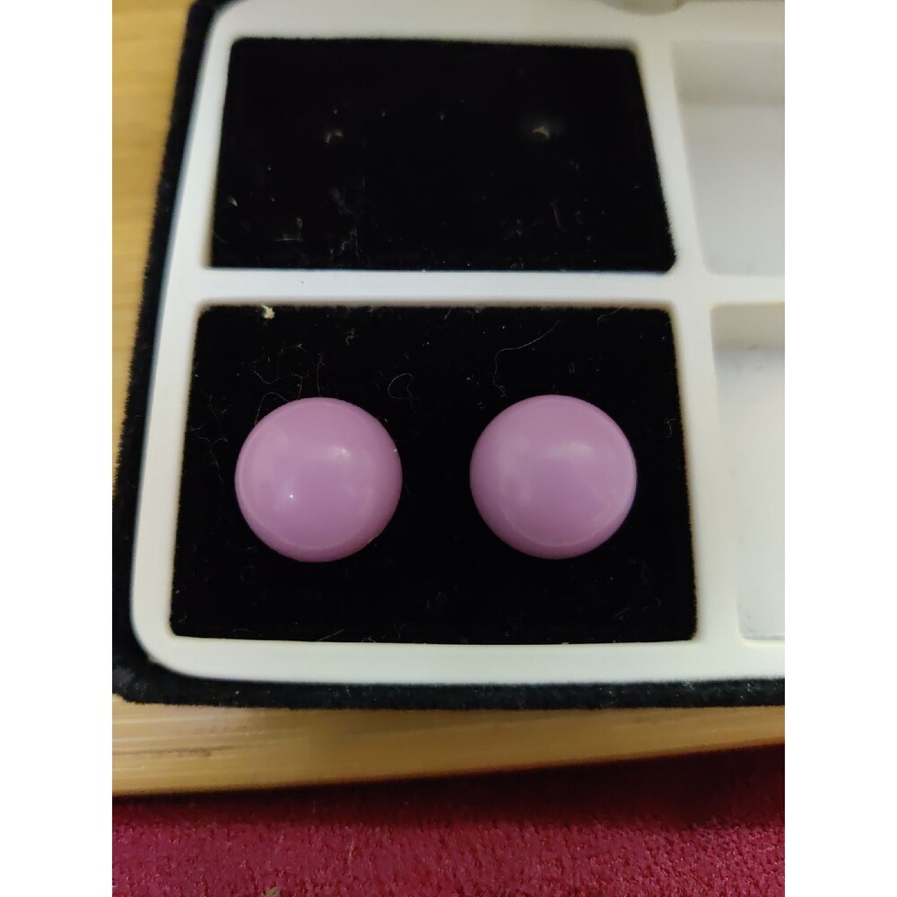Purple Acrylic Dome Earrings